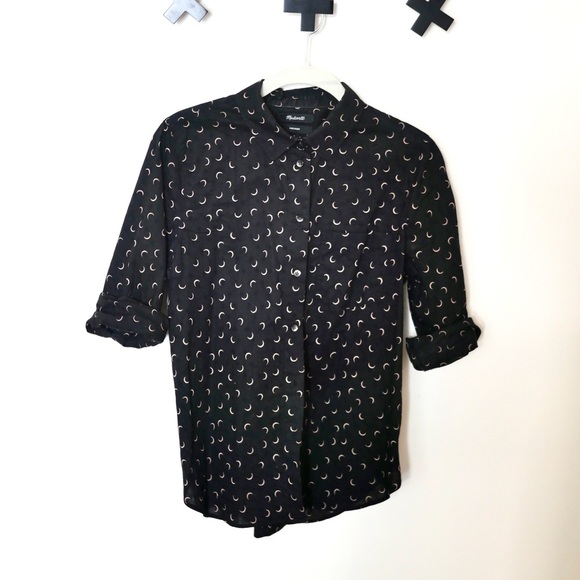 Madewell button down with crescent moons - Picture 3 of 5